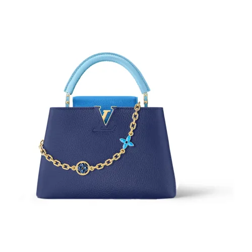 LOUIS VUITTON Capucines Taurillon Кожа Капусин Через плечо Тоут Сумка Над плечо Маленькая Женская Синяя