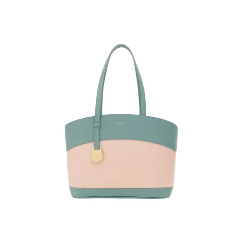 Ferragamo Гладкая Телячья Кожа Тоут Сумка Сумка для покупок Сумка Маленькая Женская Озерный Синий и Ниланд Розовый
