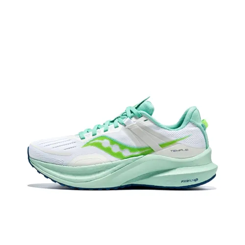 Saucony Tempus TanTu 1 Амортизация Дышащий И Устойчивый Дизайн Низкий Топ Беговые кроссовки Женские Белый Зеленый