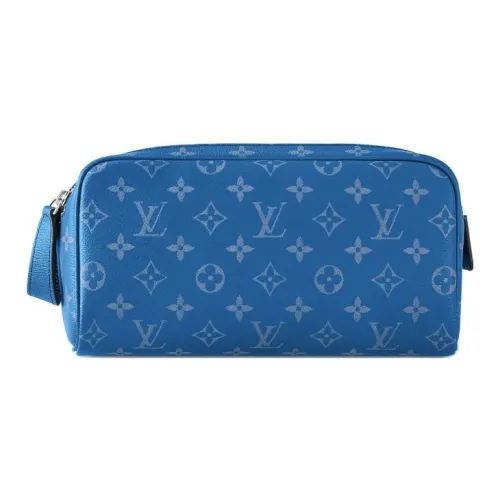 LOUIS VUITTON Dopp Kit Холст и кожа сумка для хранения сумка для туалетных принадлежностей мужская синяя