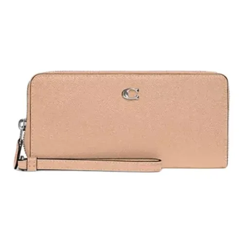 COACH Continental Wallet Кожа Запястье Сумка Кошелек Маленький Женские Молочно-чайный