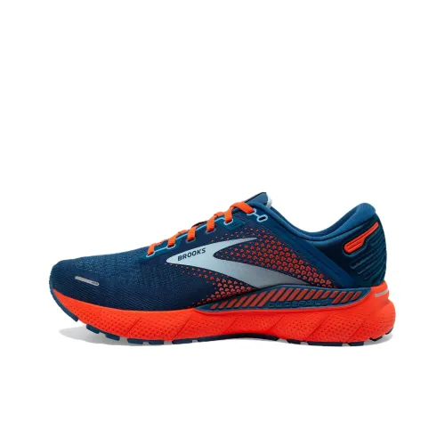 Brooks Adrenaline GTS Slip-resistant Abrasion-resistant Low Top Casual Running Shoes Men's Blue Orange
