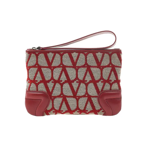 Valentino Ткань с кожаными вставками клатч женский красный