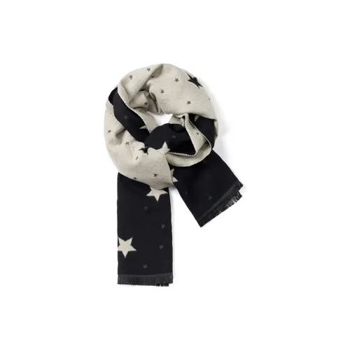 NAME.S Вязаные шарфы Унисекс Черный Серый Цвет Коробка с Сумка для покупок