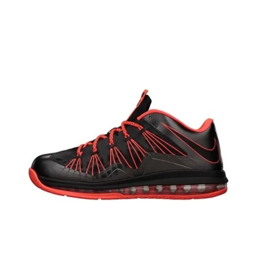 Nike Lebron 10 Low Черный Тотальный малиновый Амортизация Низкий Топ Баскетбольные кроссовки Мужской Черно-красный