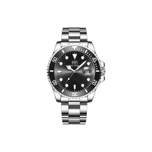 MINIFOCUS Кварцевый механизм ремешок из нержавеющей стали черный циферблат мужские часы
