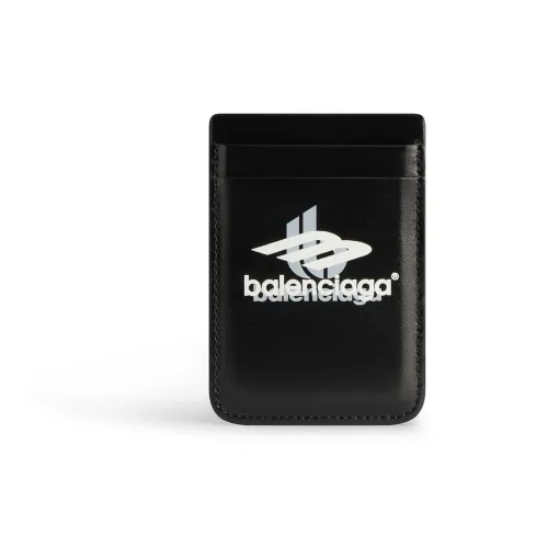 Balenciaga Cash Cow Кожаный держатель для карт Мужской Черный