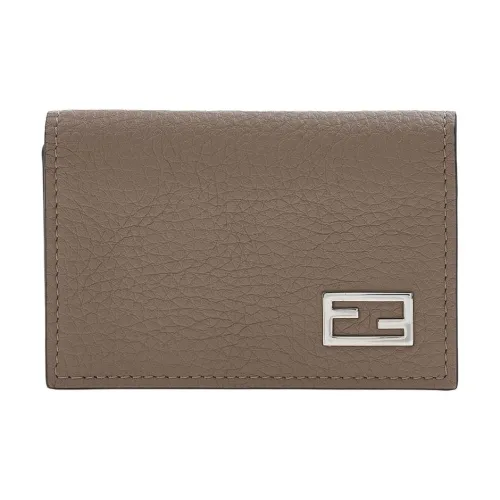 FENDI Телячья кожа Держатель для карт Мужской Экрю