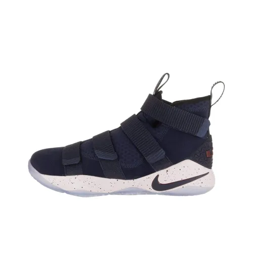 Nike Zoom Soldier 11 Амортизаторы Slip-resistant High Top Баскетбольные кроссовки Мужские Синий Белый