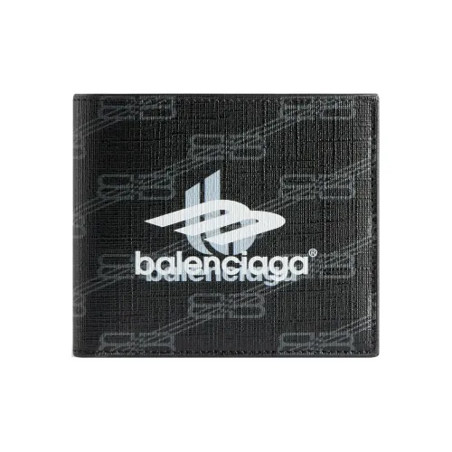 Balenciaga Покрытый холст Кошелек Мужской Черный и Серый