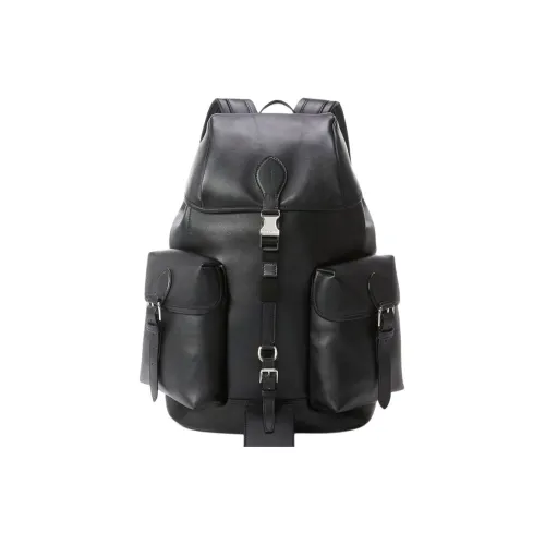 Ralph Lauren Leather Backpack Medium Men's Black Ральф Лорен Кожа Рюкзак Средний Мужской Черный
