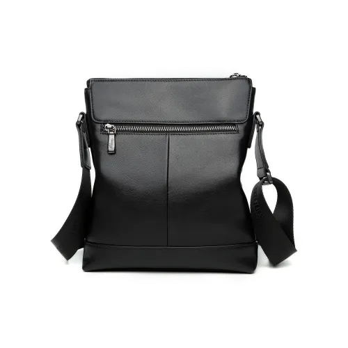 Крокодил Коровья кожа Сумка через плечо Сумка на плечо Стандартная Мужская Черная