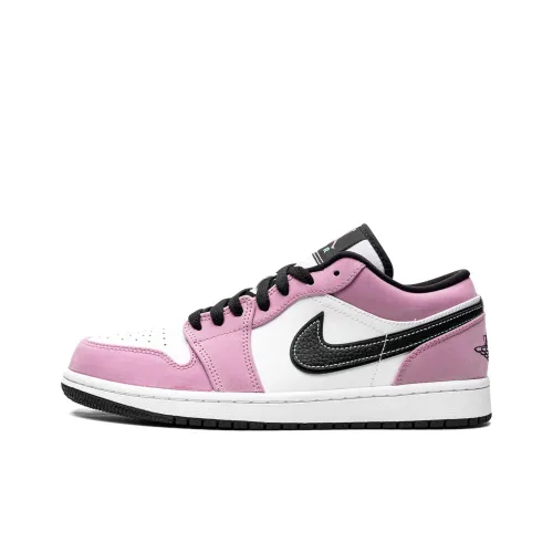 Jordan Air Jordan 1 SE Амортизаторы Нижняя юбка Прочный Дышащий Низкий Топ Винтажные баскетбольные кроссовки Мужской Белый Фиолетовый