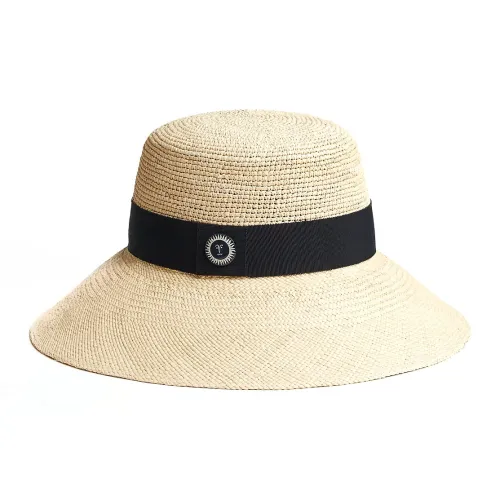 HERMES Солома Шляпы ведра Женские Бежевый