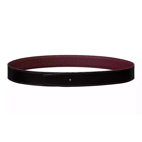 HERMES Двойной С обеих сторон Однотонный Ремень из телячьей кожи кожа женский черный красный ширина 3,2 см