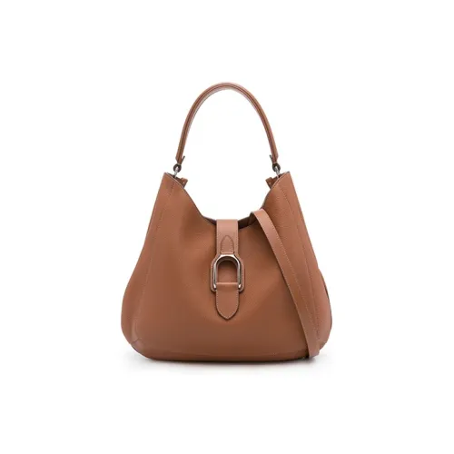 Ralph Lauren Телячья кожа Портативная Сумка через плечо Сумка на плечо Средняя Женская Коричневая