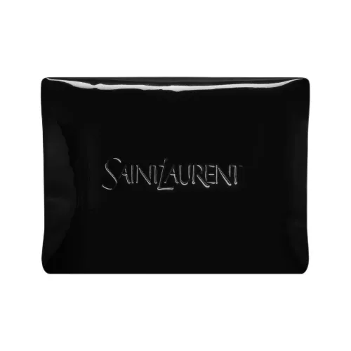 SAINT LAURENT Лакированная кожа холст клатч большой мужской черный