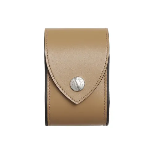 HERMES Tadelakt Телячья кожа Наручные часы Путешествие Мешок для хранения Tubas Женские 1C Poussiere Пыль Земляной тон Зеленый цвет кардамона