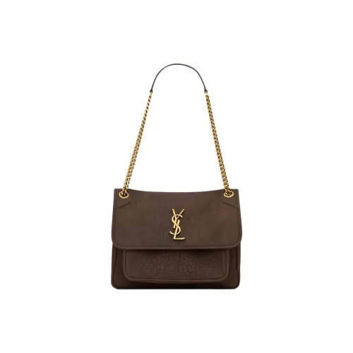 SAINT LAURENT Niki Sheepskin Crossbody Bag Shoulder Bag Medium Women's Tan