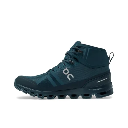 On Cloudrock Водонепроницаемый MID Топ Беговые кроссовки Мужской Темно-синий