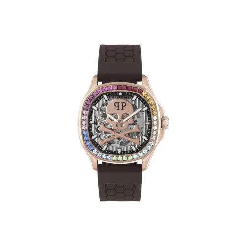 PHILIPP PLEIN Автоматический Механический Механизм Мужские Часы 42mm*11,8mm Розовое Золото