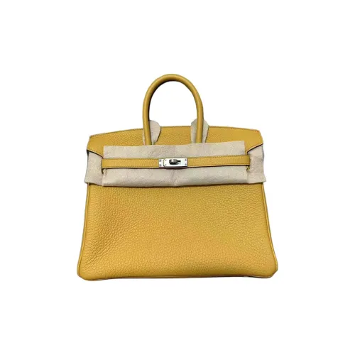 HERMES Birkin Коровья кожа Togo Сумка Birkin Сумка Женская 9D Янтарно-желтая
