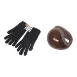 Черная перчатка + кофейные наушники