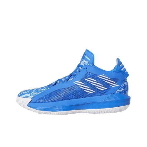 Adidas D Lillard 6 Hecklers Get Dealt с MID Топ Баскетбольные кроссовки Унисекс Синий