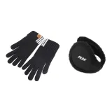 Черные перчатки + черные наушники-подвески