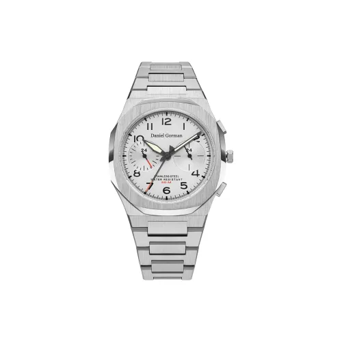 DANIEL GORMAN Daniel Golman Watch for Men Кварцевый механизм Нержавеющая сталь Ремешок Часы Мужские Часы Серебристый циферблат