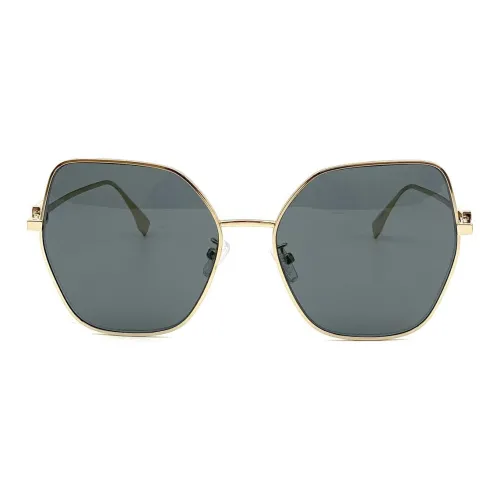 FENDI Нерегулярная форма Солнцезащитные очки Женские Золото