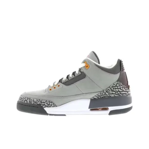 Jordan Air Jordan 3 Retro Cool GREY MID Топ Винтажные баскетбольные кроссовки Мужской Silver Gray
