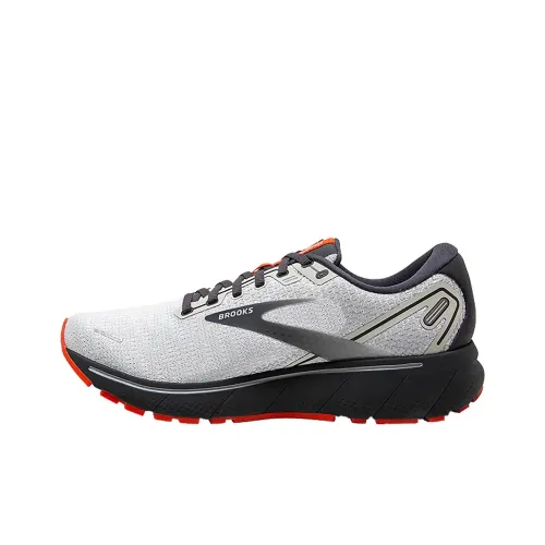 Brooks Ghost 14 Slip-Resistant Abrasion-Resistant Low Top Марафон Беговые кроссовки Мужские Серый Оранжевый