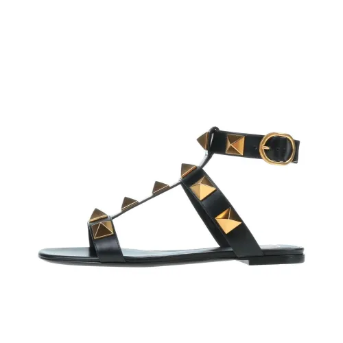 Valentino Roman Stud Роман Пляжные сандалии Женские Черный