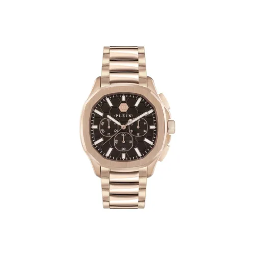 PHILIPP PLEIN Наручные часы Кварцевый механизм Ремешок из нержавеющей стали 44 мм Коричневый циферблат Мужские часы