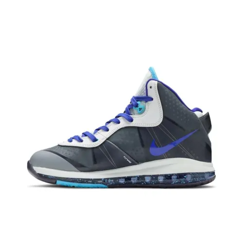Nike Lebron 8 V 2 SUMMIT Озеро Hornets Противоскользящий MID Топ Винтажные баскетбольные кроссовки Мужской Серый