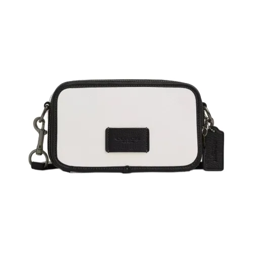 COACH Wyatt Кожа Сумка через плечо Маленькая Унисекс Черный Белый