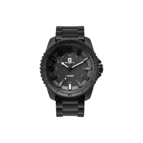 GT DESIGN Black Warrior Watch для мальчиков кварцевый механизм силиконовый ремешок мужские часы черный циферблат модель GTS022