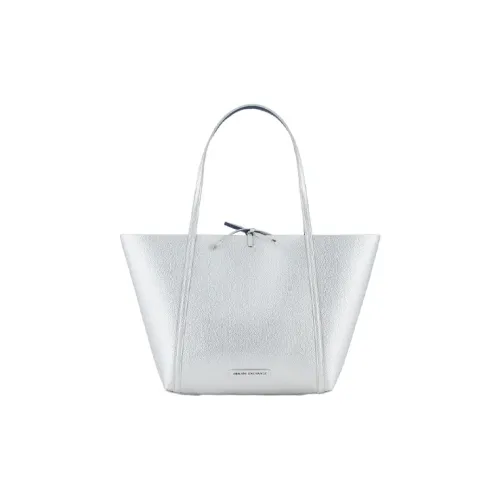 ARMANI EXCHANGE Полиуретан Двойная Сторонняя Сумка-Тот Сумка для покупок Сумка Женская Серебряная