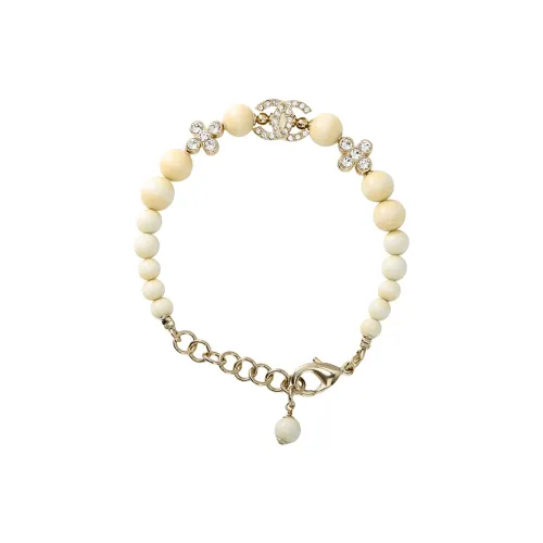 CHANEL Rhinestone Bracelets Женские Белые
