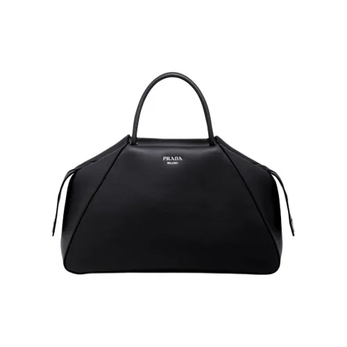 PRADA Кожа Одно Плечо Сумка Большая Женская Черная