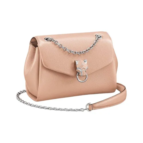 Cartier Сумка На Цепочке, Модель «мини», Panthère De Cartier Телячья Кожа Телесно-розового Цвета, Палладиевая Отделка