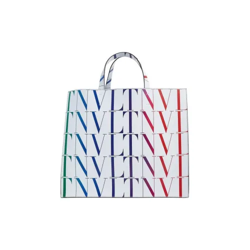 Valentino Garavani Сумка Tote из коровьей кожи Сумка для покупок Мужская сумка Белый и Многоцветный