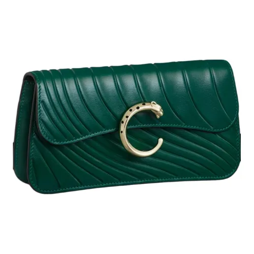 Cartier Сумка-мини Chain, Panthère De Cartier Телячья Кожа Вишнево-красного Цвета, Подкладка Из Черной Кожи Ягненка