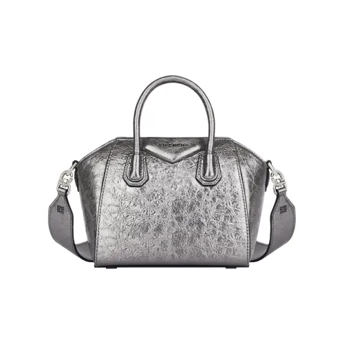 Givenchy Antigona Овечья кожа Сумка через плечо Сумка Мини Women's Silver Серый Светло-серый