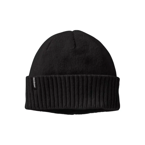 Patagonia Переработанная шерсть Переработанный нейлон Пряжа Шапки-бини Мужской Черный