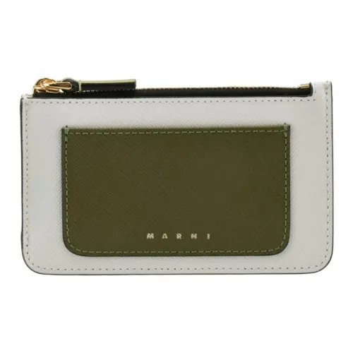 MARNI Телячья кожа Монета Кошелек Кошелек Мини Женский Яшма и Белый