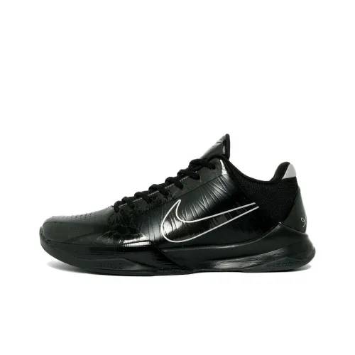 Nike Zoom Kobe 5 Нескользящий Легкий Низкий Топ Баскетбольные Кроссовки Мужские Воин Черный