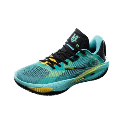 QIAODAN Sharp RISE Устойчивые к истиранию Низкие Баскетбольные кроссовки Мужские Зеленые Черные