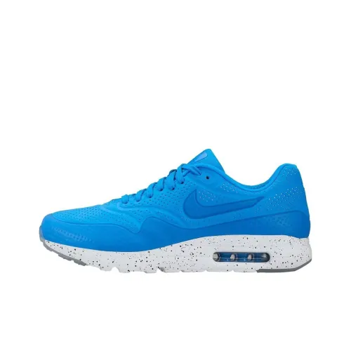 Nike Air Max 1 Амортизация Износостойкий Низкий Топ Беговые кроссовки Унисекс Синий